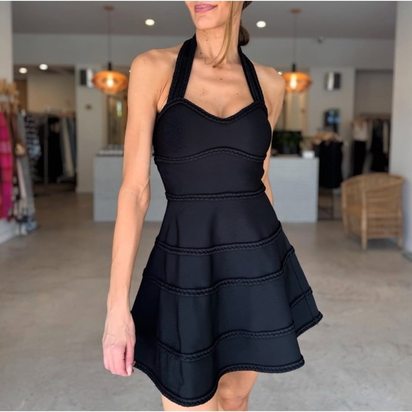 ELLIATT Katlyn Halter Black Cocktail Mini Dress S - Picture 1 of 8